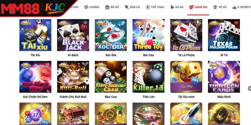 GB9 mang đến cho người chơi những trò chơi bài đa dạng nhất